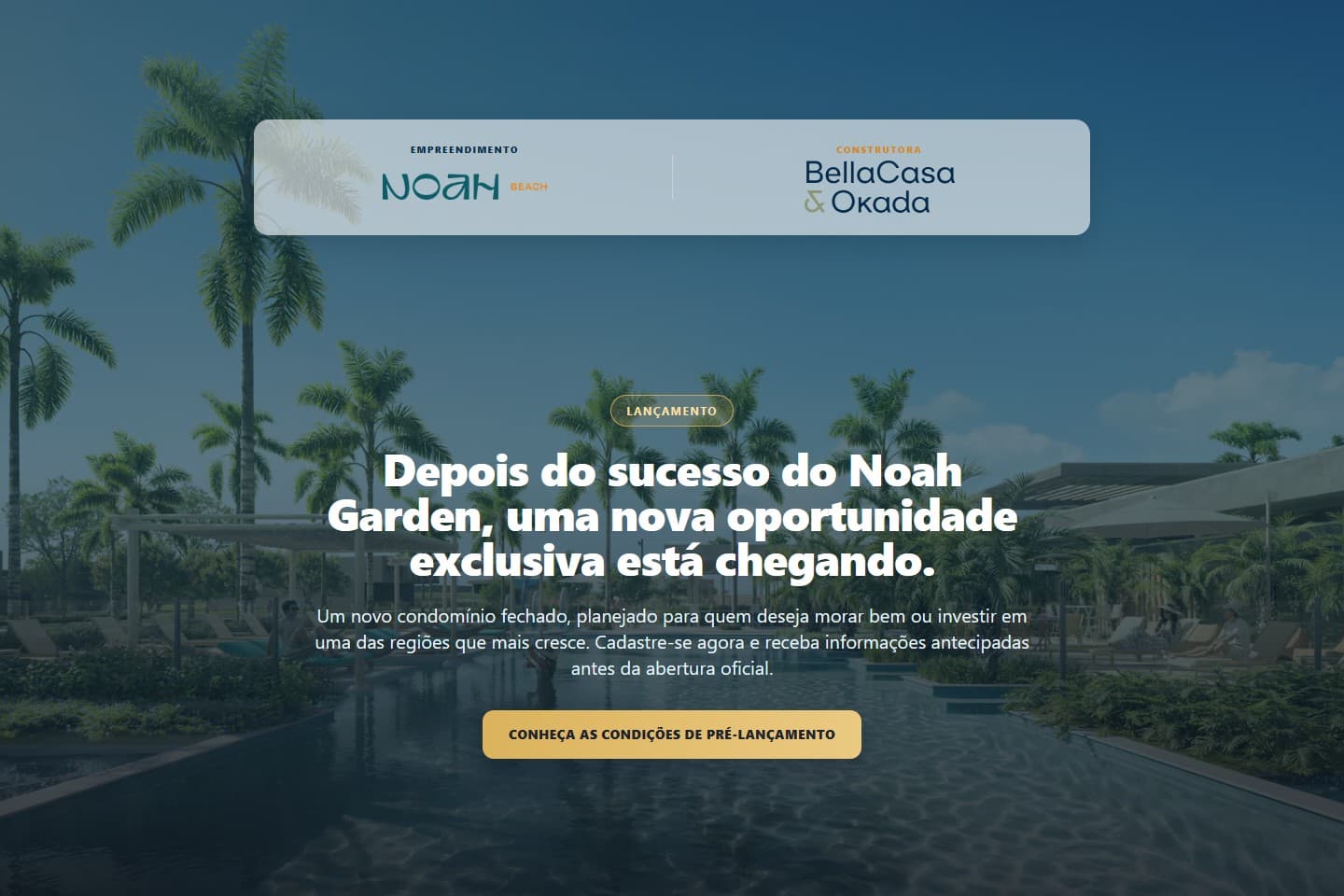 Prévia da landing page de Noah Beach Cascavel