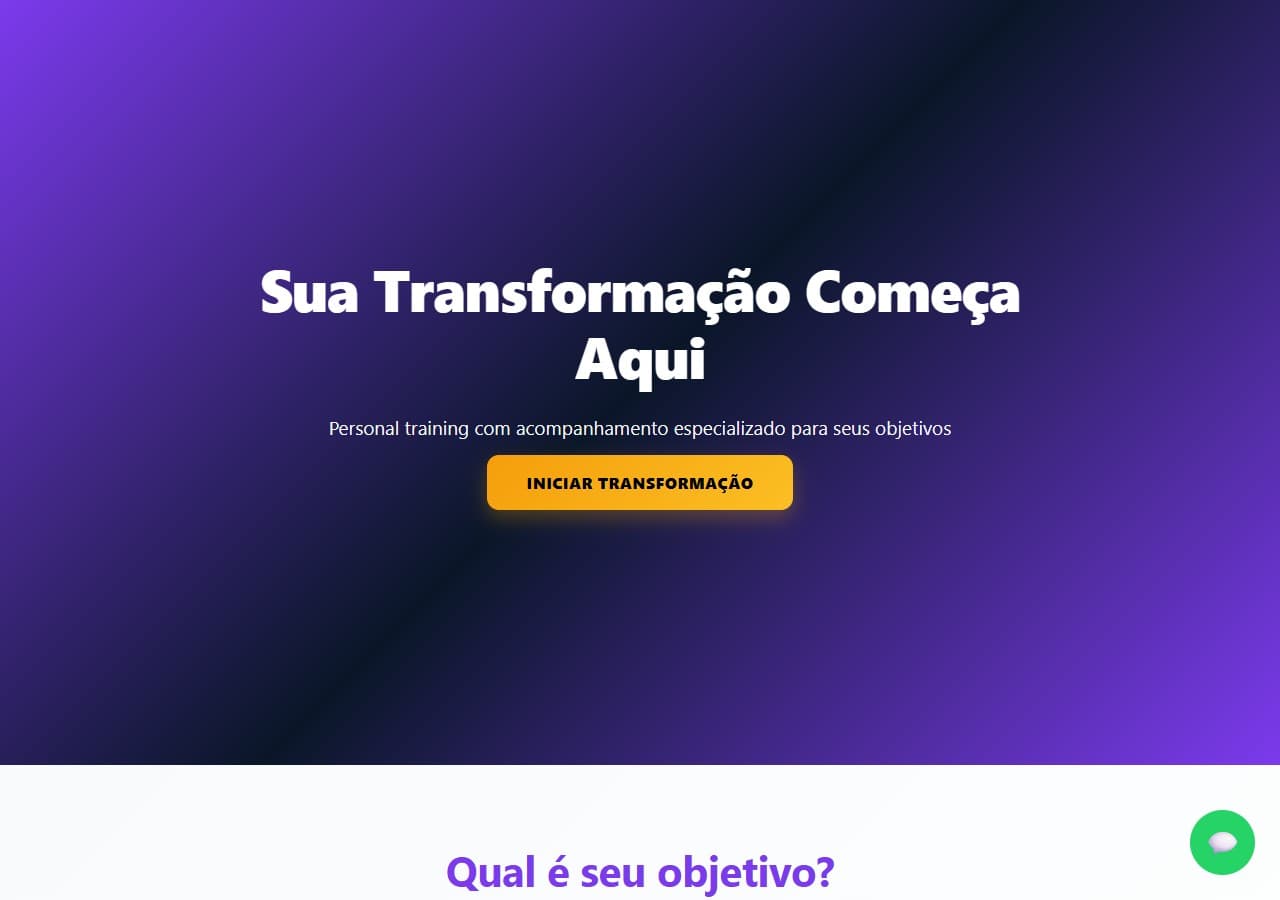 Prévia da landing page de Fit Life Coach