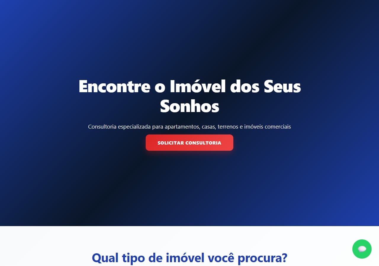 Prévia da landing page de Imóveis Premium